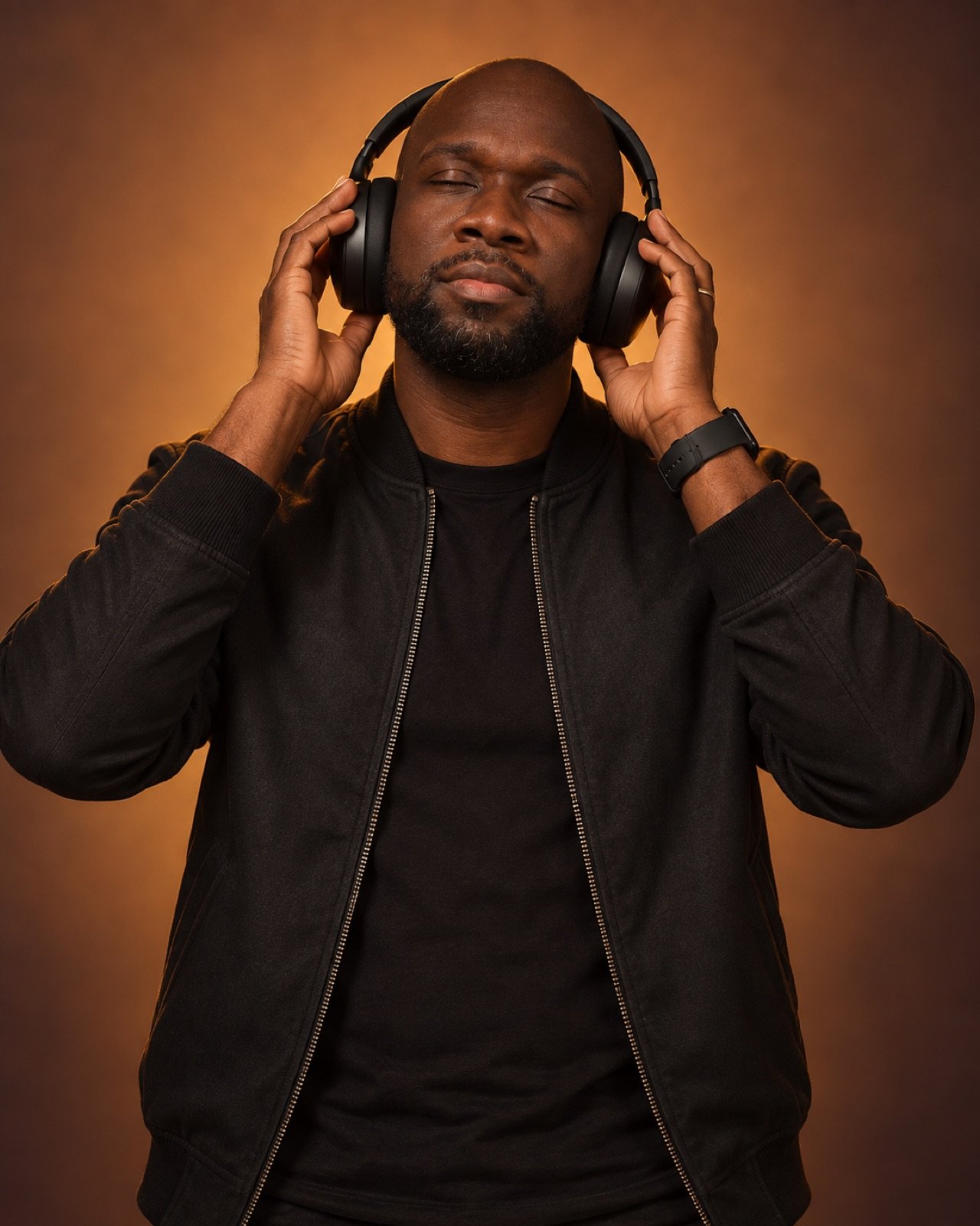 Kanyanta M. wearing headphones
